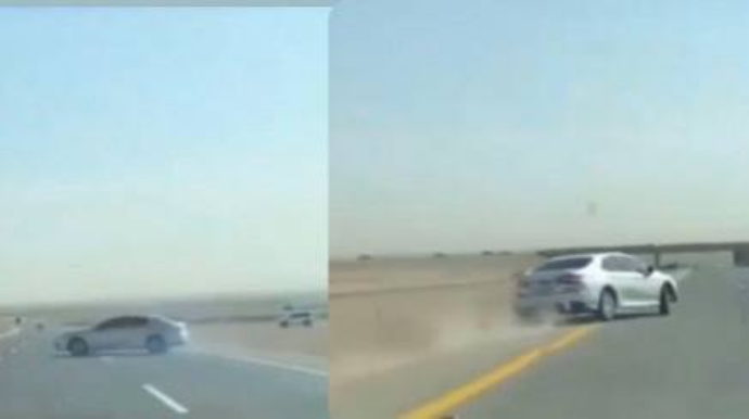 Magistral yolda "avtoşluq" edən sürücü - VİDEO