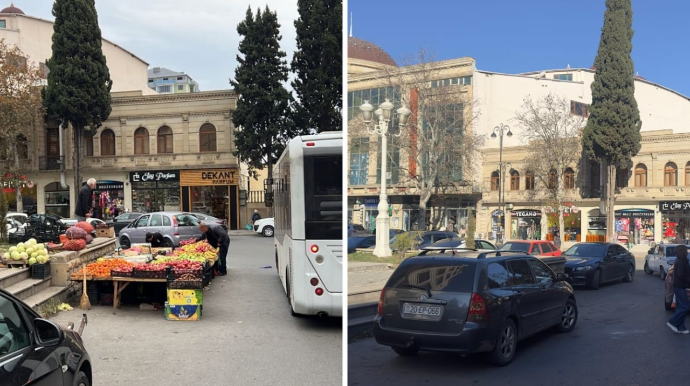 Gəncədə qanunsuz küçə ticarətinə qarşı tədbirlər görülür - FOTO