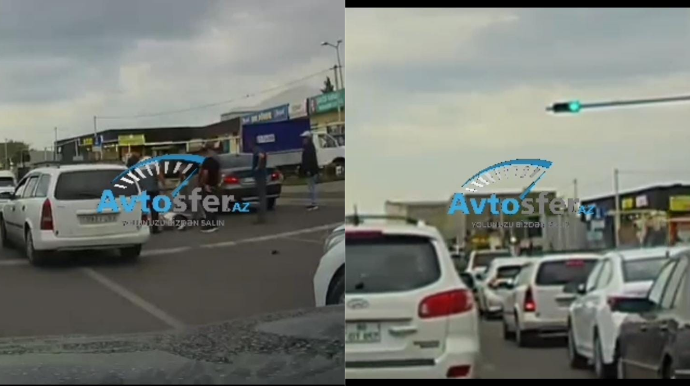 Avtobus zolağına girən “BMW” piyadanı vurdu – ANBAAN VİDEO 