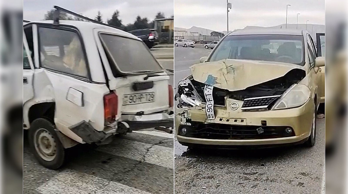 Qayda pozan xanım sürücü avtomobilini “VAZ”a çırpdı   - VİDEO