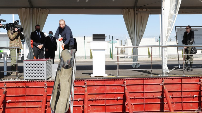 İlham Əliyev Ağdam Sənaye Parkında iki müəssisənin təməlini qoyub  - FOTO