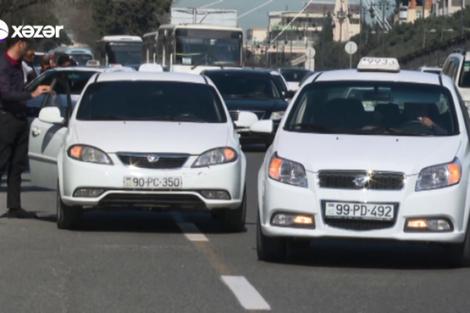 Taksi sürücüləri qaydalara əməl etmirlər  - VİDEO
