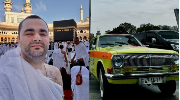 Aparıcı "QAZ-24"lə Bakıdan Məkkəyə getdi - VİDEO