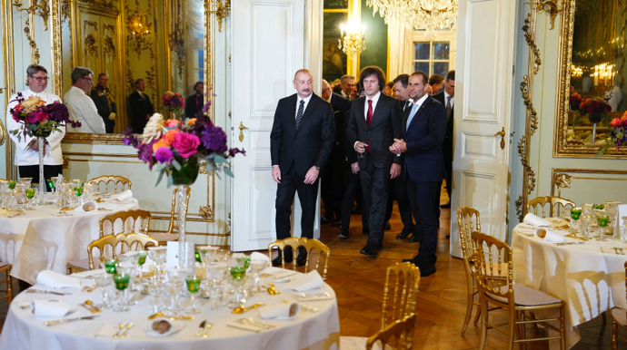 İlham Əliyev Kopenhagendə ziyafətdə - FOTO