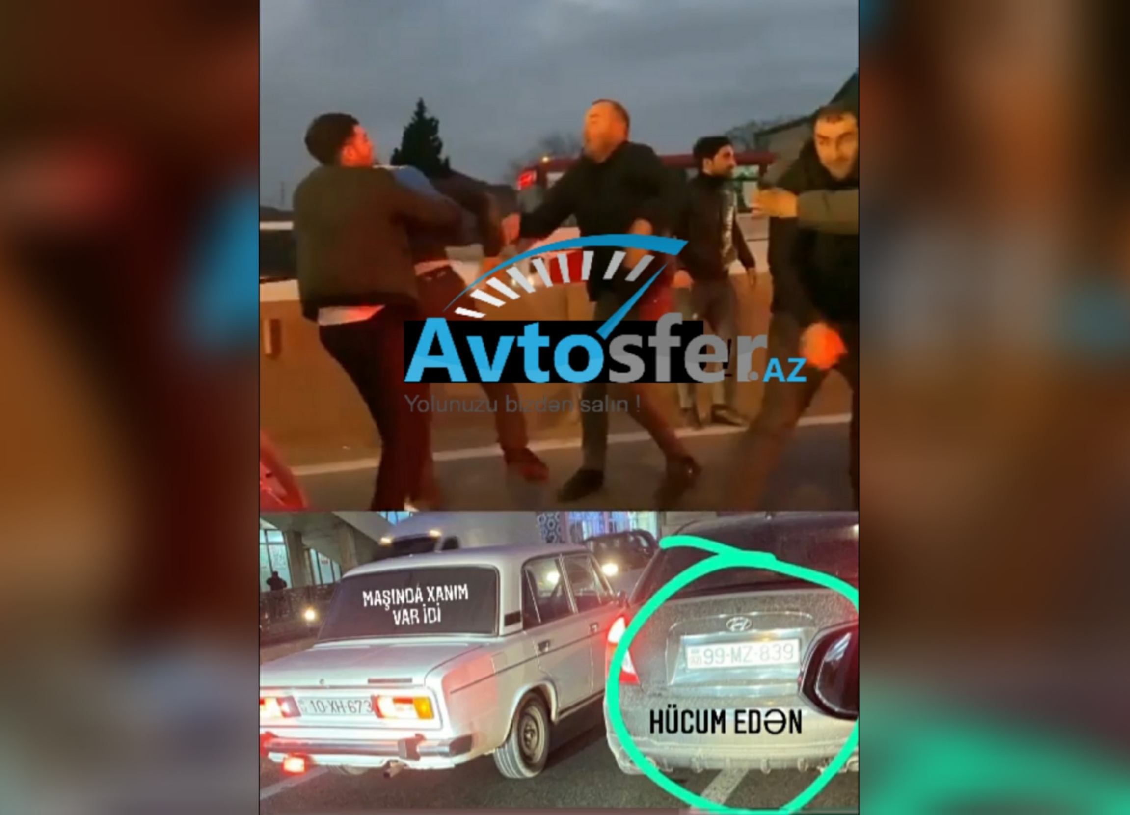 Bakıda sürücülər yol üstündə əlbəyaxa dava etdilər  - VİDEO