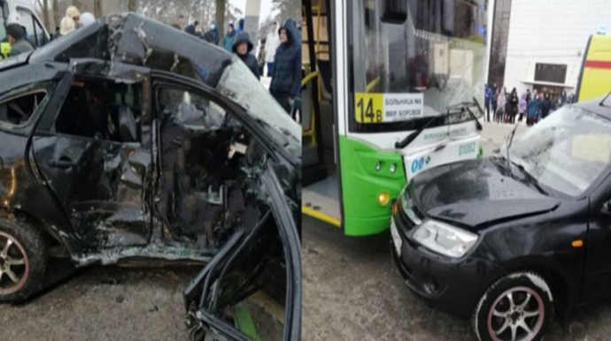 "Lada" sərnişin avtobusu ilə toqquşdu: Biraylıq körpə və bir kişi... 