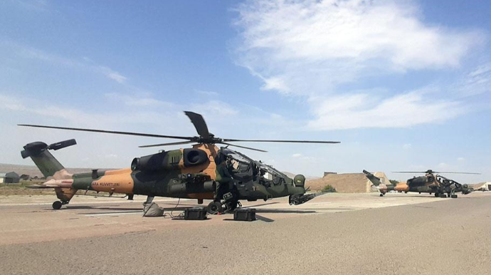 “TurAz Qartalı - 2020” təlimlərinə döyüş helikopterləri də cəlb edilib - VİDEO