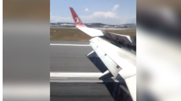 Türkiyəyə məxsus təyyərənin təkəri partladı: Pilot qəza enişi etdi - VİDEO