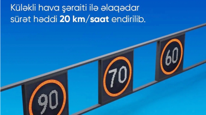 Zığ dairəsi-Hava Limanı yolunda sürət həddi aşağı salınıb