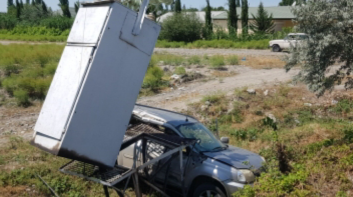 Ucarda yol qəzası - Bir neçə kənd işıqsız qaldı - FOTO 