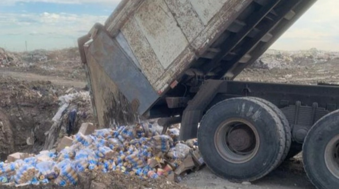 İstehlaka yararsız 10 tondan çox qida məhsulu məhv edilib