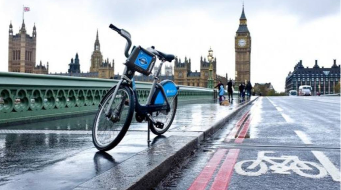 Londonun mərkəzində velosiped sürənlərin sayı 50 faizdən çox artıb 
