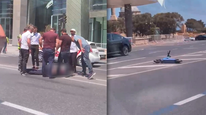 Bakıda ağır QƏZA: Taksi skuter sürən gənci vuraraq öldürdü - VİDEO