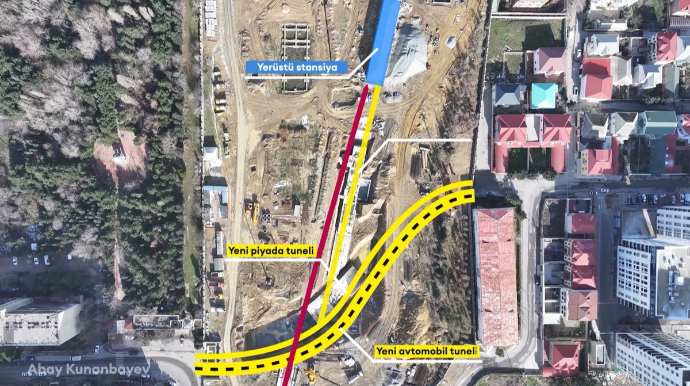 "Dərnəgül" elektrik deposu və "28 May" - "Cəfər Cabbarlı" stansiyaları arasında yeni tunel - VİDEO