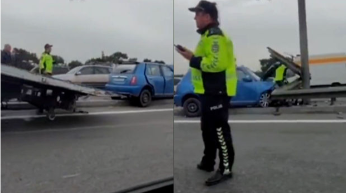 Bakıda baş vermiş ağır qəzanın görüntüləri yayıldı - VİDEO