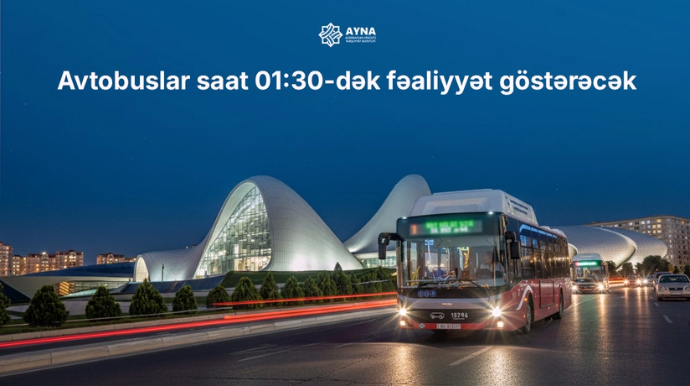 Автобусы в Баку 1 января будут работать до 01:30 