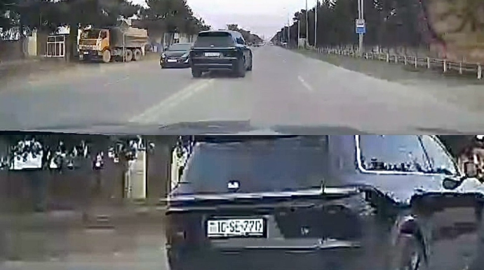 Sürətlə əks yola çıxan “Li” sürücüsü qəzadan son anda yayındı - VİDEO