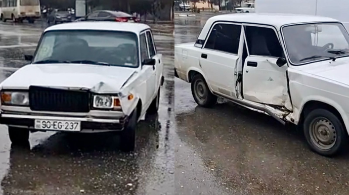 Şirvanda qəza: İki “VAZ” bir-birinə çırpıldı - VİDEO