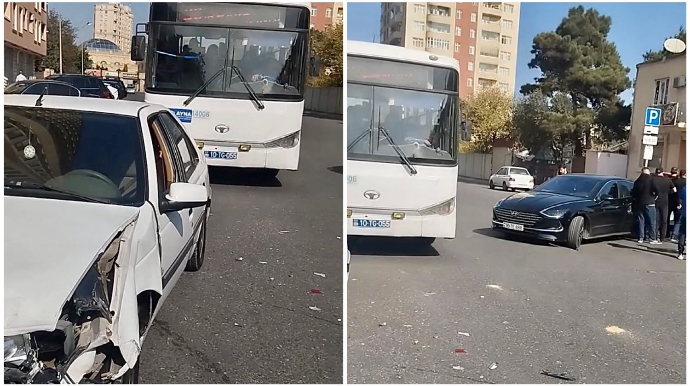 Dərnəgül yolunda qəza: Üç maşın  bir-birinə çırpıldı   - VİDEO