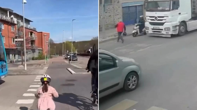 “Zebra”da qoca kişiyə yol vermədilər, motosiklet vurub kənara atdı - VİDEO 