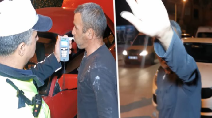 Türkiyədə içkili halda saxlanılan sürücü:  "Mən azərbaycanlıyam, ayıb olsun sizə" - VİDEO 