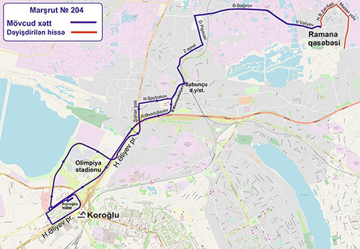 4 marşrut xəttinin hərəkəti dəyişdirildi - SXEM