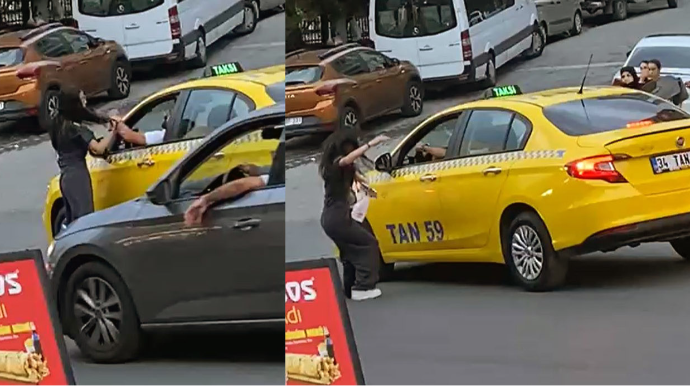 Piyadaya yol vermədi:  Qarşısnı kəsən gənc qızı döyüb qaçdı - VİDEO