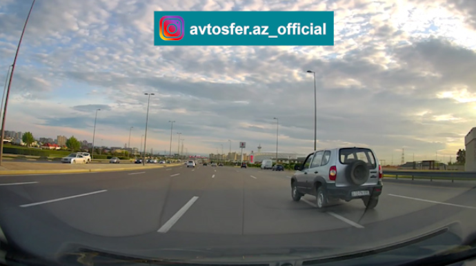 Manevr qaydalarını pozan sürücü təhlükə yaratdı - VİDEO