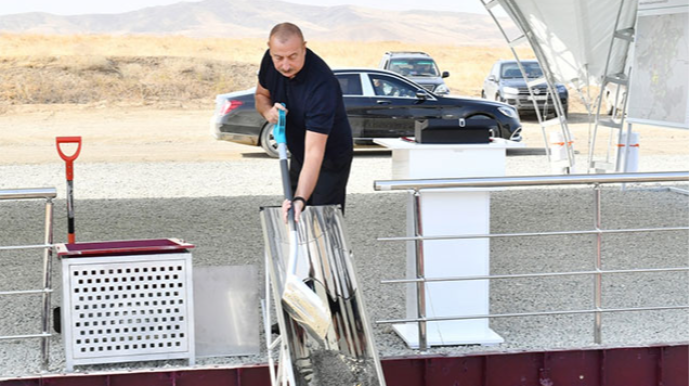 İlham Əliyev Zar kəndinin təməlini qoydu  - FOTO