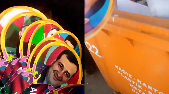 Bakıda zibil yeşiklərinin içindən ŞƏHİDLƏRİN ŞƏKİLLƏRİ ÇIXDI - VİDEO