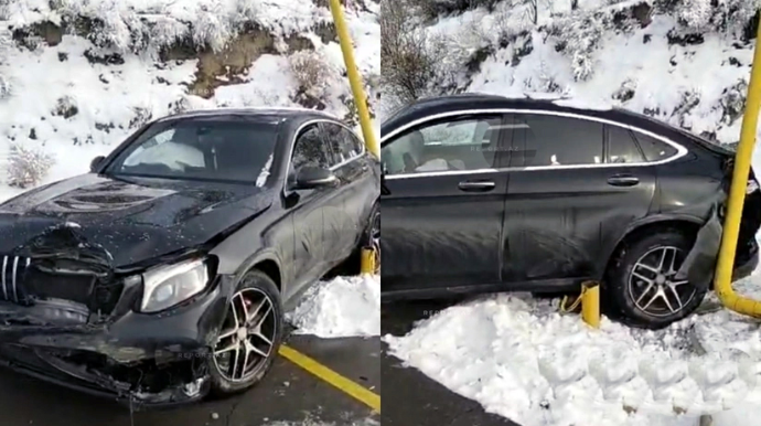 Avtomobili qaz xəttinə çırpıldı - 160 abonent qazsız qaldı - FOTO 