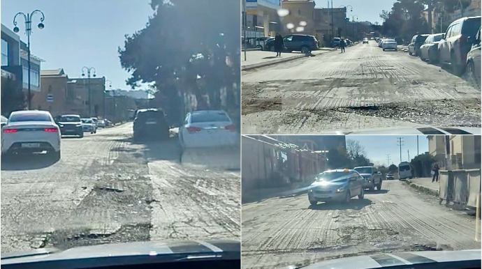 Bakıxanovda “qiyamət çuxurları”: Yol sürücülərə maddi ziyan vurur - VİDEO