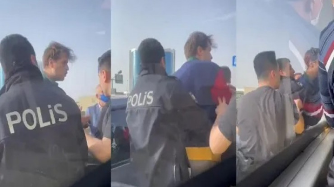 Məşhur aktyor avtobus sürücüsünü döydü - VİDEO 