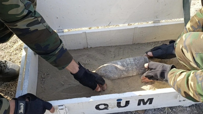 Naxçıvanda əl qumbarası və top mərmisi tapıldı