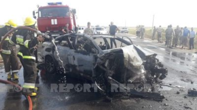 Kürdəmirdə ağır yol qəzası olub - bir ailənin 5 üzvü xəsarət alıb - FOTO