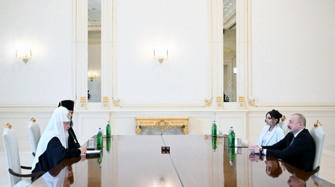 Prezident və xanımı Patriarx Kirill ilə görüşüb - FOTO 