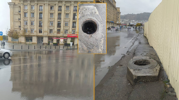 Bakıda lükün qapağı 1 aydır bağlanmır - FOTO - VİDEO 