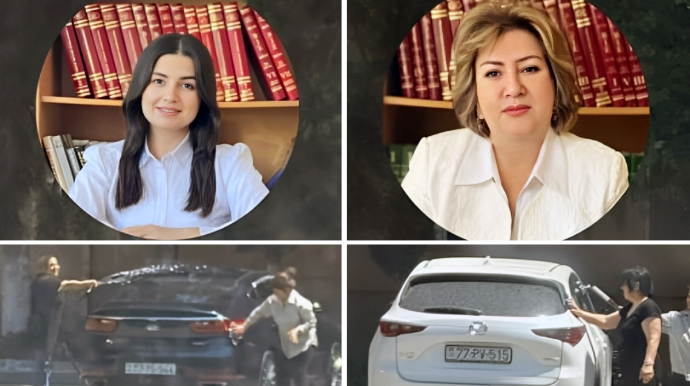 Bakıda direktor məktəbin həyətində işçilərə avtomobil yudurdur - FOTO - VİDEO 