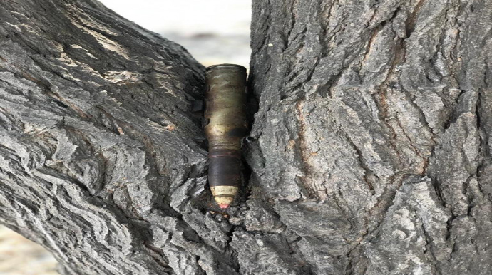Bakıda lokomotiv deposunun ərazisində mərmi aşkarlanıb   - FOTO