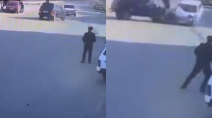 Əks yola çıxan “Niva” qəza törətdi - ANBAAN VİDEO