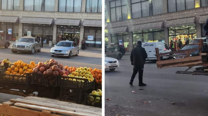 Qanunsuz küçə ticarəti ilə bağlı REYD KEÇİRİLDİ: Səki və yol kənarları ... - FOTO