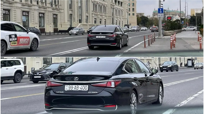 В Баку водитель нарушил правила и припарковался на автобусной полосе – 99-AB-400 – ФОТО 