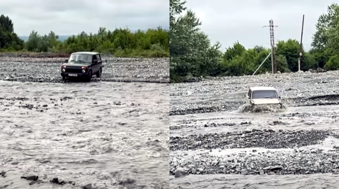 Qəbələdə sel kəndlər arasında əlaqəni kəsdi - Sakinlər çətin durumda - VİDEO 