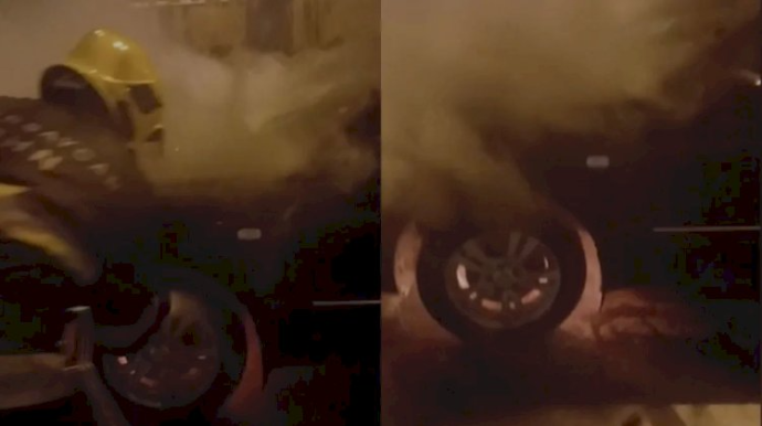 Bakıda “Hyundai” alışıb yandı - VİDEO 