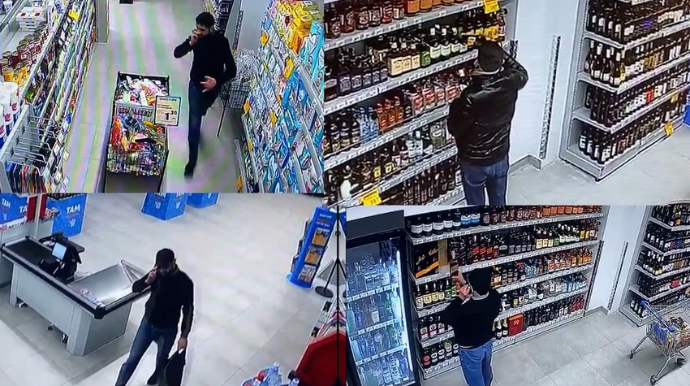 Marketdən 8 min manatlıq spirtli içki oğurlayan şəxs saxlanılıb  - VİDEO