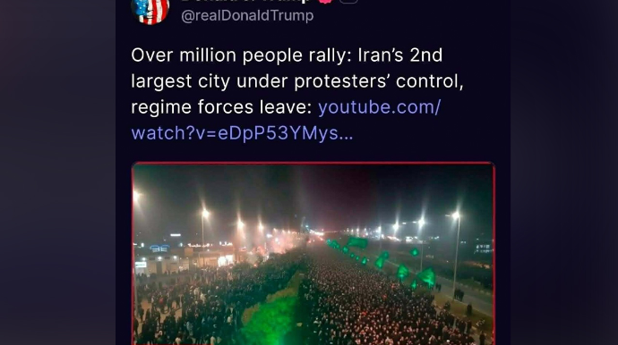 Tramp Azərbaycanın xəbər kanalından video paylaşdı 