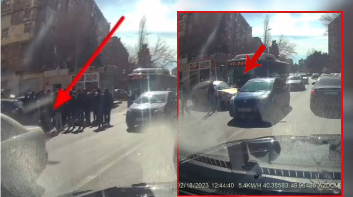 81 nömrəli avtobus piyadanı vurub - VİDEO 