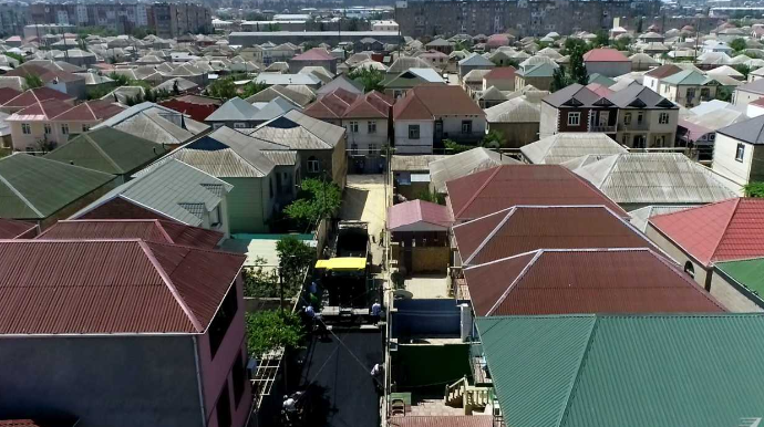 Biləcəridə Xudat bəy Məlikaslanov küçəsi təmir olunur - FOTO - VİDEO