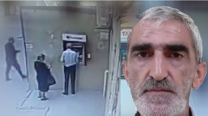 Bankomatda ondan yardım istəyən yaşlı qadını soyan kişi SAXLANILDI - VİDEO 