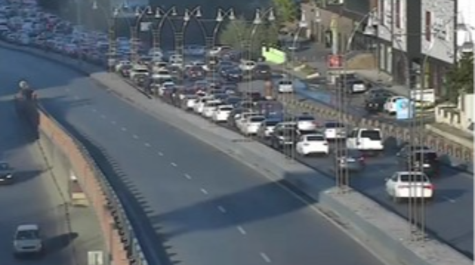 Bakının bir sıra yollarında tıxac müşahidə edilir  - FOTO